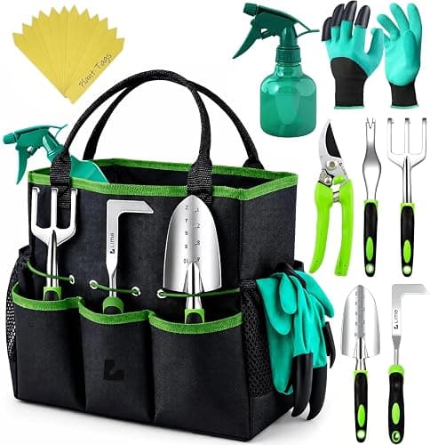 Heavy Duty Gardening Tools - Gardening Gifts for Women, Men, Mom, Dad - Durable, Ergonomic Garden Tools Set (Green) - Image 1