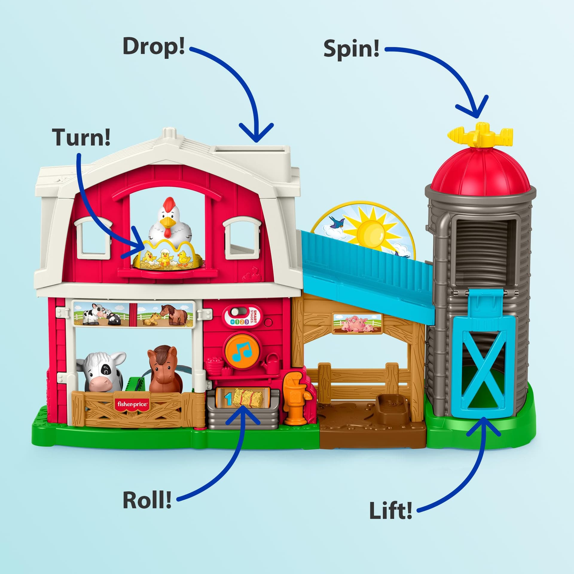 Fisher-Price Little People Toddler Toy Caring Fun Animal Farm Playset, Music Learning & 6 Pieces for Preschool Pretend Play Kids Ages 1+ Years thumbnail 5