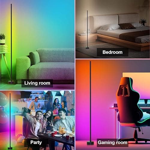 Miortior Corner Floor Lamp - Smart RGB LED Corner Lamp with App and Remote Control, 16 Million Colors & 68+ Scene, Music Sync, Timer Setting - Ideal for Living Rooms, Bedrooms, and Gaming Rooms thumbnail 7