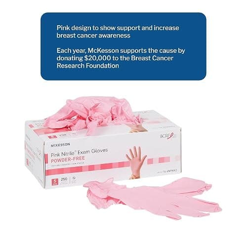 McKesson Pink Nitrile Disposable Nitrile Exam Glove Standard Cuff Length thumbnail 6