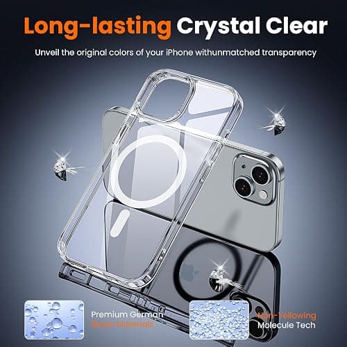 toushion 3 in 1 for iPhone 15 Plus Case Clear with MagSafe, Not Yellowing, Screen Protector*1 Camera Lens Protector*1, Military-Grade Protection for iPhone 15 Plus Phone Case 6.7 inch Clear thumbnail 5