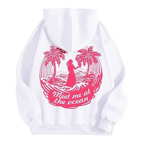 Puff Graphic Oversized Hoodies for Women Teen Girls Kids Trendy Cute Preppy Sweatshirt Long Sleeve Y2K Tops with Pockets thumbnail 6