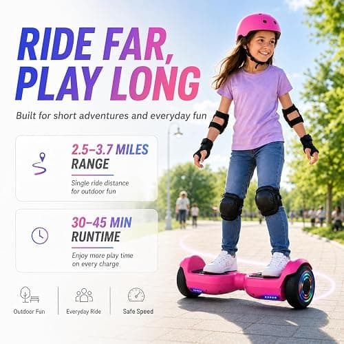 HOVERSTAR pink hoverboard for kids, self balancing scooter thumbnail 8