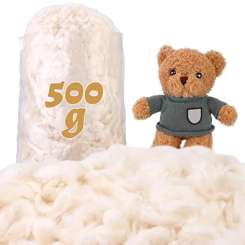 ZXIIXZ 1.1 lb Natural Cotton Filling Cotton Stuffing for Stuffed Animals | (7oz-4.4 lb) Warm Cotton Batting Fiber Fill for Couch Cushion Pillow Home DIY Craft Stuffing - Image 1