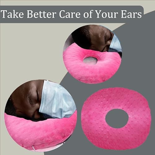 coceyese Ear Piercing Pillow for Side Sleepers with Ear Hole, Donut Pillow for CNH and Ear Pain Ear Inflammation Pressure Sores, Ear Guard Pillow (Pink Dot) thumbnail 5