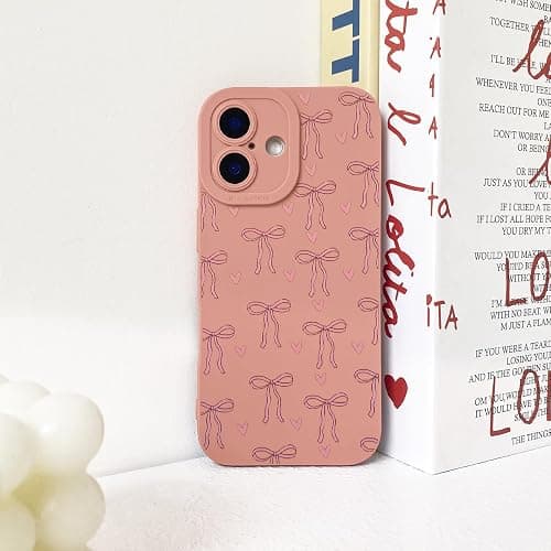 Lovmooful for iPhone 16 Plus Case Cute Ribbon Bowknot Heart-Pink | Compatible for iPhone 16 Plus Case,Cool Design,for Girls Women,Soft TPU,Shockproof,Protective,Girly thumbnail 4