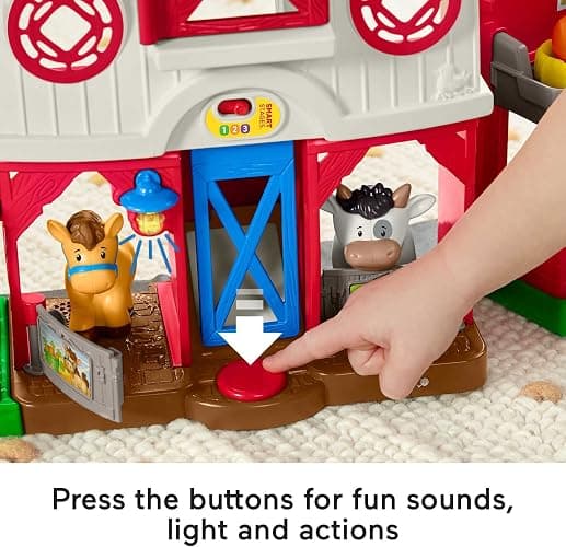 Fisher-Price Little People Caring for Animals Farm Electronic Interactive playset with Smart Stages Learning Songs for Toddlers Ages 1 and up (Amazon Exclusive) thumbnail 4
