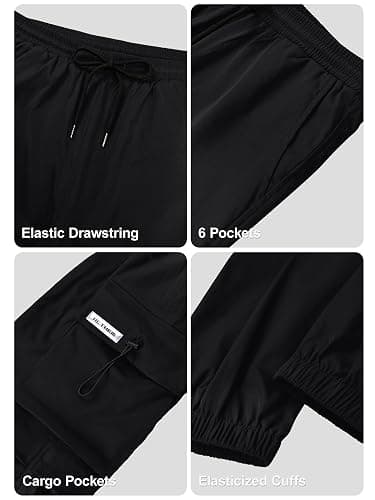 PLEPAN Mens Baggy Cargo Pants Loose Fit Casual Parachute Pants Elastic Waist Drawstring Streetwear Joggers Sweatpants thumbnail 6