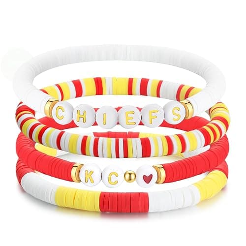 imani Gift for Football Fans K&C beads Bracelet Kansas City Inspired Party Decor Outfits - Image 1