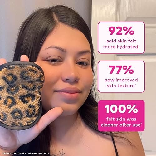 The Original Makeup Eraser 7-Day Set, Erase All Makeup With Just Water, Including Waterproof Mascara, Eyeliner, Foundation, Lipstick, Sunscreen, and More! Leopard, 7ct thumbnail 5