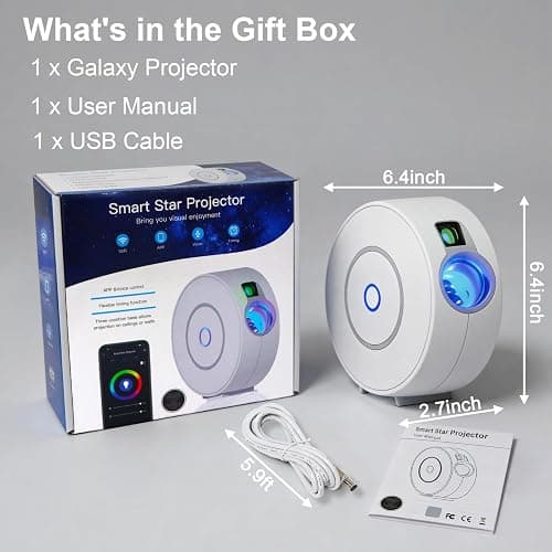 CHIGIH Smart Galaxy Projector, LED Starry Sky Night Light Star Projector, Nebula Ceiling Night Light App & Voice Controlled Northern Lights Projector for Room Bedroom Parties Decor Birthday Gifts thumbnail 7
