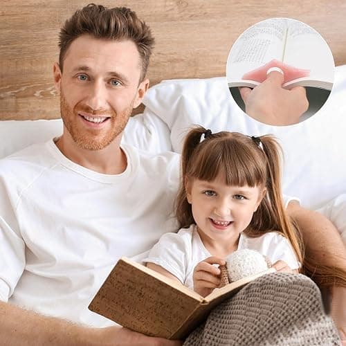 Thumb Page Holder for Reading 2Pack, Energy Pattern Thumb Bookmark, Book Opener Holder, Book Finger Page Holder, Book Accessories for Reading Lovers(Pink and Olive-Green） thumbnail 6