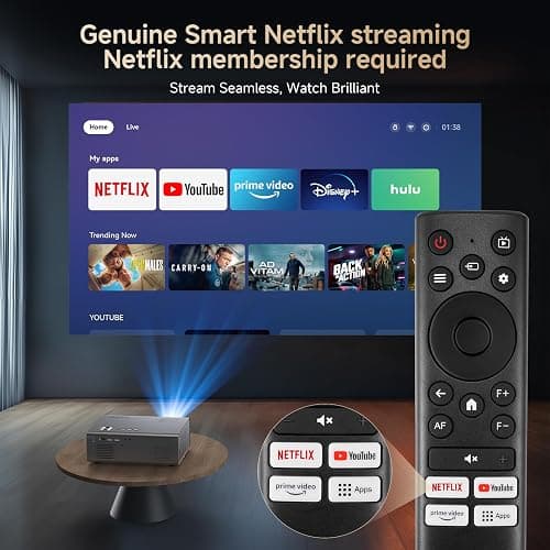 4K Projector with Built-in Apps, 1200ANSI Auto Focus&6D Keystone Dolby Audio Kogata Smart Projector with WiFi 6 Bluetooth Outdoor Movie Proyector for Home Theater HDR10+ UPGRADE thumbnail 3