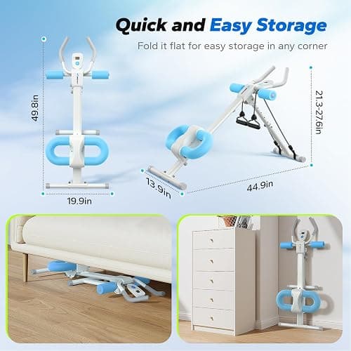 MERACH Ab Machine, Ab Workout Equipment, Adjustable Ab Trainer Machine for Abs Workout at Home Gym, Foldable, Knee Protection, Abdominal Trainer for Stomach Workout thumbnail 5