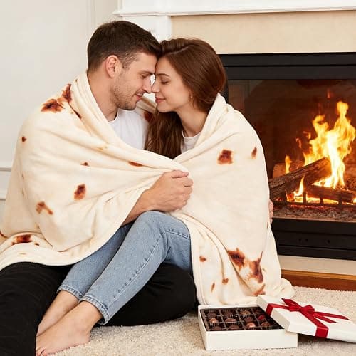 SeaRoomy 60 inches Burrito Tortilla Blanket, Funny Food Throw Blanket | White Elephant Gifts, Gag Gifts For Teen Boys & Girls, Novelty Christmas Birthday Presents, Double Sided, Soft Flannel thumbnail 5