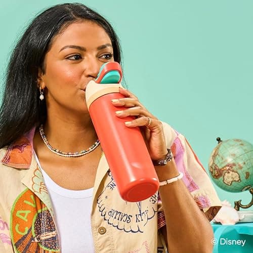 Owala Disney Princess FreeSip Insulated Stainless Steel Water Bottle with Straw for Sports and Travel, BPA-Free Sports Water Bottle, 24 oz, Moana thumbnail 6