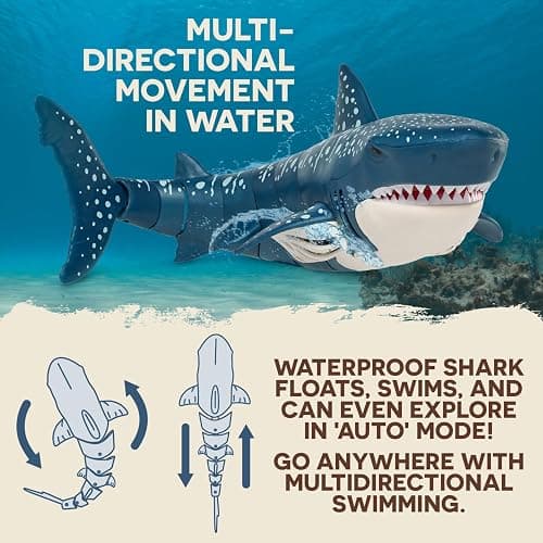 Terra by Battat - Remote Control Shark – Realistic Moving RC Shark Toy for Water Play & Swimming Pools – Fun RC Pool Ocean Lake Toys for Kids – Battery-Operated Floating Toy thumbnail 3