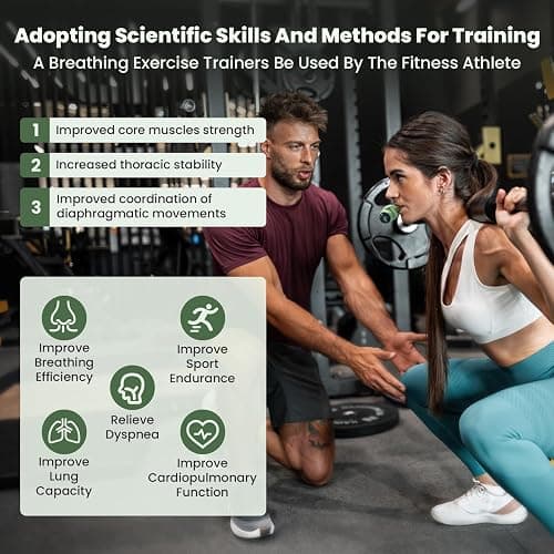 Breathing Trainer with Excellent Quality Silicone, Breathing Exercise Trainers Adjustable and Portable Easy to Clean for Daily,Fitness & Sport(Green) thumbnail 4
