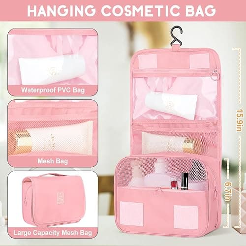 10 Set Packing Cubes for Travel, Travel Organizer with Hanging Toiletry Bag and Shoe Bag, Luggage Organizer Bags for Travel Essentials Women Men thumbnail 4