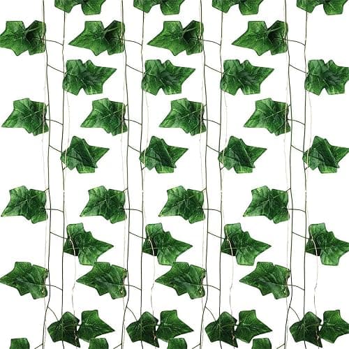 Comtelek 12 Pack Fake Vines for Room Decor with 100 LED String Light Artificial Ivy Garland Hanging Plants Faux Greenery Leaves Bedroom Aesthetic Decor for Home Garden Wall Wedding thumbnail 5