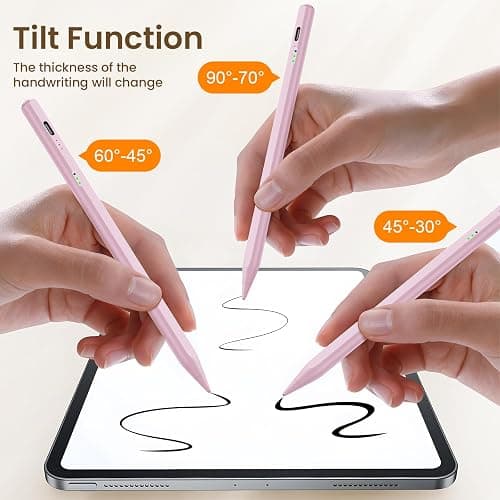 Hastraith Stylus Pen for iPad(2018-2025)-13 Mins Fast Charge with Tilt Sensitivity & Palm Rejection for iPad 11/10/9/8/7/6th Gen, Air 7/6/5/4/3/M3/M2, Pro 13"/12.9"/11"/M4, Mini 7/6/5th,Pink thumbnail 7
