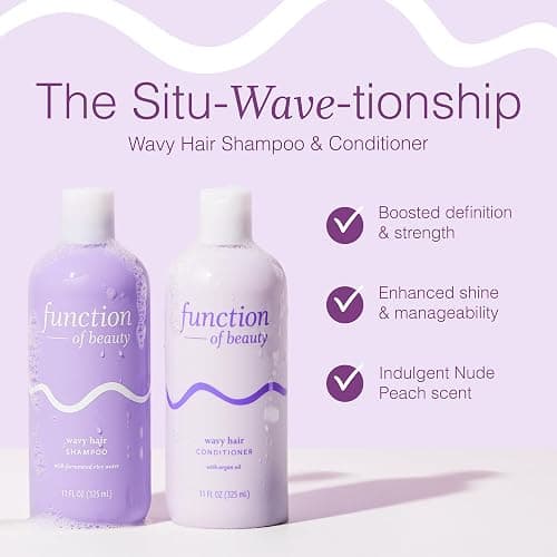 Function of Beauty Wavy Hair Shampoo & Conditioner Set - Sulfate-Free Shampoo & Conditioner Duo for Natural Wavy Texture - Lightweight, Anti-Frizz, Strengthening & Hydrating - Hair Care Products thumbnail 2