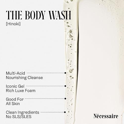 Nécessaire The Body Wash Hinoki - Natural Body Wash for Women & Men, Softening Shower Gel with Gentle Exfoliating Acids AHA/BHA/PHA. Gel Cleanse, 8.4 fl oz. thumbnail 4