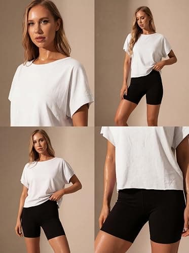 GRECERELLE Women's Open Back Workout Tops Backless Athletic Shirts Casual Crop Running Tee Y2k Yoga thumbnail 7