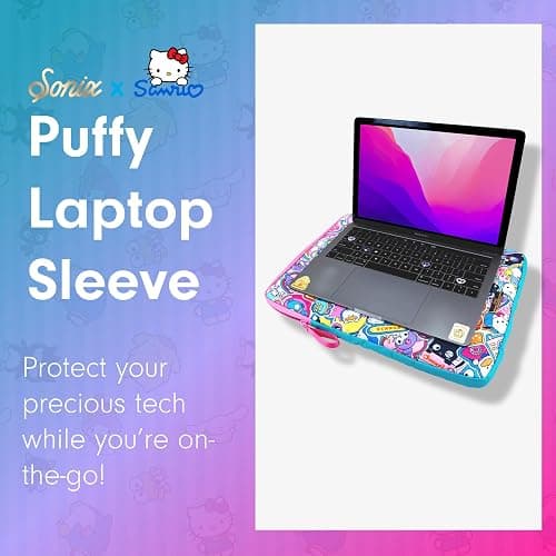 Sonix x Sanrio | Puffy Laptop Sleeve | 15-16 Inch, Quilted Pillow Puffer Laptop Carrying Case, Computer Sleeve | Hello Kitty & Friends Stickers thumbnail 6