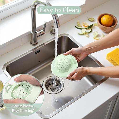 Li&Zhao Kitchen Sink Drain Strainer - 4 PCS Silicone Sink Strainer Drain Stopper Sink Plug 4.6˝ Diameter Rim Drain Catcher Kitchen Sink Drain Filter Basket (4 Colors) thumbnail 3