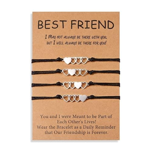 GBTBYS 2/3/4/5 Pcs Best Friend Bracelets Friendship Bff Matching Distance Heart Bracelet Birthday Galentines Valentines Day Gifts for Her Sister Daughter Niece Granddaughter - Image 1