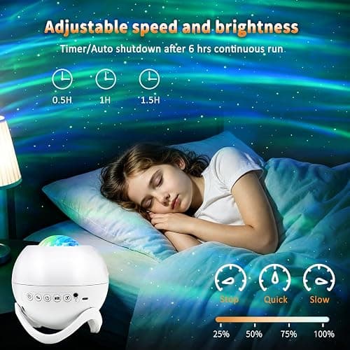 Star Projector Galaxy Projector for Bedroom, White Noise Bluetooth Speaker | Northern Lights Projector, Suitable Gaming, Home Theater, Adult, Christmas Mood Night Light thumbnail 5