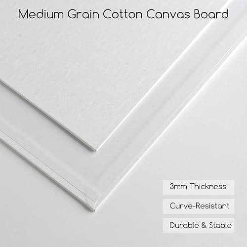 MEEDEN 12-Pack 100% Cotton Canvas Boards for Painting - 8x10'' Blank Canvas Panels for Oil & Acrylic Painting, Ready to Paint Art Supplies for Professional Artists, Students thumbnail 3