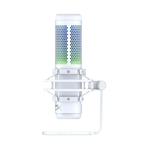 HyperX QuadCast S – RGB USB Condenser Microphone for PC, PS5, Mac, Anti-Vibration Shock Mount, 4 Polar Patterns, Pop Filter, Gain Control, Gaming, Streaming, Podcasts, Twitch, YouTube, Discord – White - White - QuadCast S White - Microphone thumbnail 12