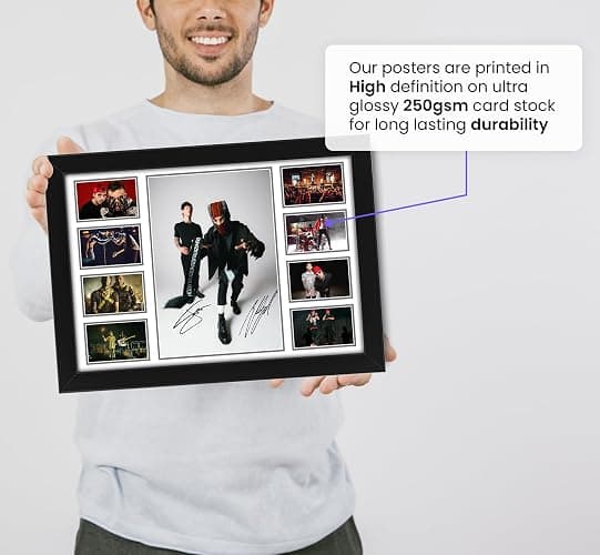 Twenty One Pilots Musical duo Signed Poster Print - Limited Edition Autograph Fan Gift – Collectible Memorabilia Merchandise (Framed A4 (30x21cm)) thumbnail 4
