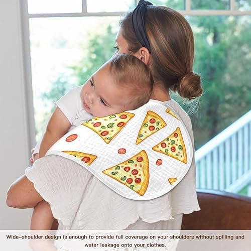 vvfelixl Delicious Sliced Pizza Burp Cloths for Baby Boy Girls Baby Washcloths Burp Rags 1 Pack thumbnail 5