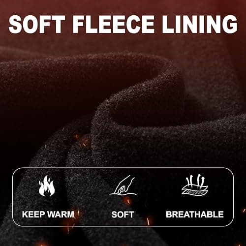 AMIYOYO Thermal Leggings Women with Pockets High Waist Fleece Lined Leggings Warm Winter Fur Yoga Pants Tummy Control Trousers Soft Stretchy Tights Workout Yoga Gym Running Black thumbnail 5