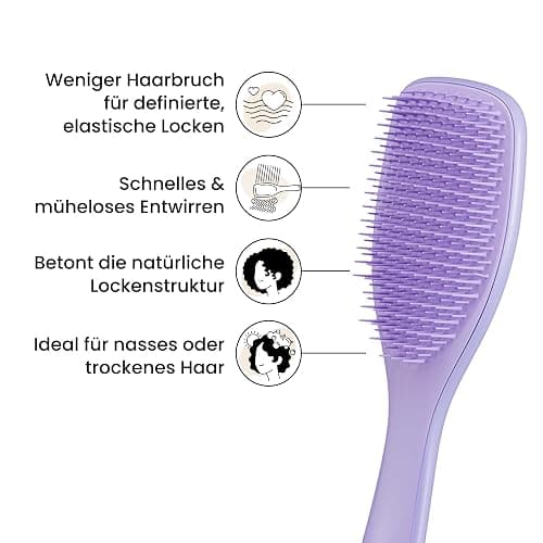 Tangle Teezer Ultimate Detangler Haarbürste für Lockiges Haar – Für 3C-4C Lockiges & Krauses Haar – Zweistufige Borsten Definieren Locken & Reduzieren Frizz – Lila thumbnail 6