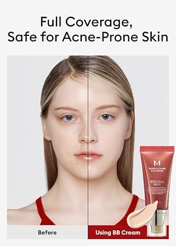 MISSHA M Perfect Cover BB Cream No.13 Bright Beige - Fair with Cool Undertone SPF 42 PA +++ 1.69 Fl Oz - Tinted Moisturizer with SPF thumbnail 4