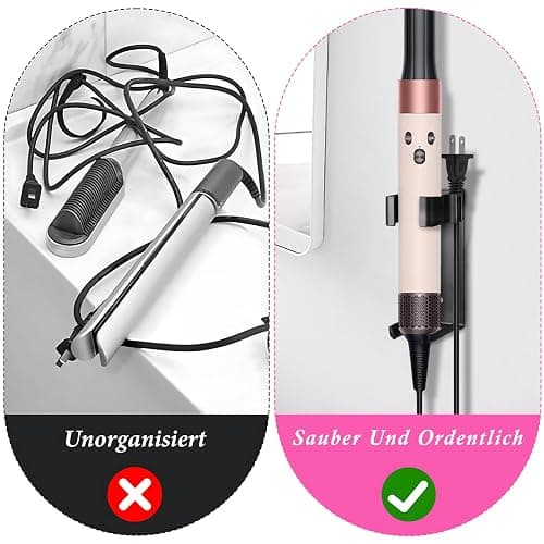 Wandhalterung für Dyson Airwrap Halterung Dyson Halterung, Dyson Zubehör Halterung Föhn Halterung Ohne Bohren, Dyson Föhn Halterung Dyson Halterung Airwrap für Verschiedene Lockige Haar Sticks thumbnail 5