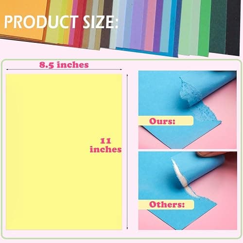 60 Sheets Colored Cardstock Paper, 8.5'' x 11'' Card Stock with 30 Assorted Color, Construction Paper for Crafts, School Supplies, Printer and Card Making, 180 GSM thumbnail 2