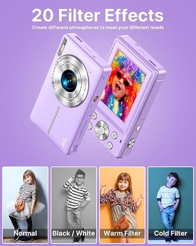 Digital Camera, Latest FHD 1080P Digital Camera for Teens with SD Card Anti Shake Point and Shoot Cameras Portable 16X Zoom Compact Small Cameras for Kids Boys Girls Seniors with Wrist Strap thumbnail 4