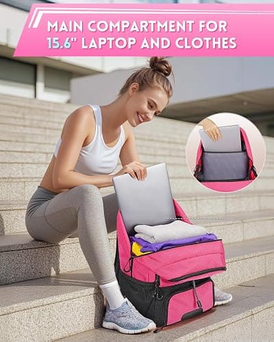 MATEIN Girls Soccer Backpack with Ball Holder, Shoe Compartment, Fence Hook | Large Basketball Bag for Tournament & Game Day, Lightweight Youth Sports Bag Fits 15.6 Inch Laptop, Soccer Team Gifts thumbnail 4