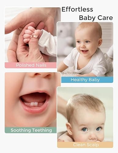 Momcozy Elite Baby Kit, Superior Baby Shower & Registry Essential Kit for Grooming & Health & Cleansing Care, Electric Nail File & Nasal Aspirator,Tummy Wrap,Thermometer,Bath Brush,Teether,Storage Bag thumbnail 8