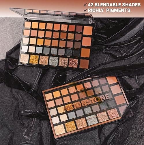 Profusion Cosmetics Moonstone 42 Shade Palette Matte Satin Shimmer Metallic Nude Smoky Eyeshadow Pallete Beauty Cosmetics Highly Pigment Powder Long Lasting Blendable thumbnail 8
