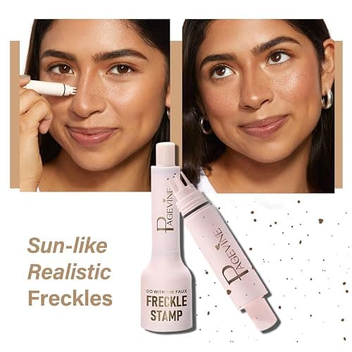GURKOOYD Freckle Pen, Freckle Stamp, Natural Lifelike Freckle Stamp Pen, 5-Point Faux Freckle Stamp Makeup Tool, Freckles Makeup Waterproof, 4 Colors Available, Long Lasting & Quick Dry(2# Medium) thumbnail 3