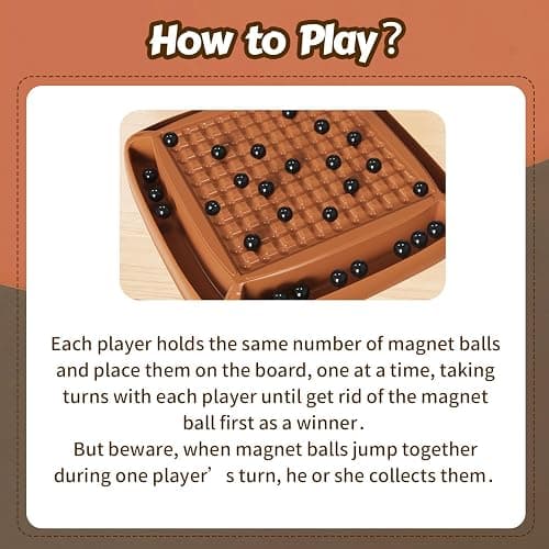 Magnet Game, Magnetic Game Chess 40 Piceses, Family Games for Kids and Adults, Board Game for Kids 8-12 Family Games Night 2-4 Players, Gifts for Teens Kid (Brown) thumbnail 7