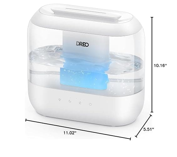 DREO 4L Humidifiers for Bedroom, 36H Runtime, 28 dB Quiet, HM311 | Easy to Refill & Clean, BPA-Free, Nightlight, Supersized Air Humidifiers for Large Room, Baby Nurseries, Plants, Indoor thumbnail 2