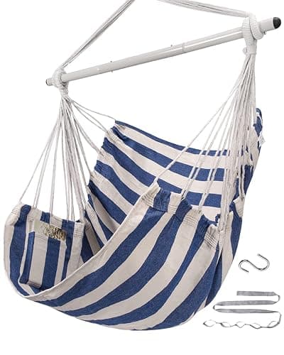 ADVOKAIR Hammock Chair Swing, Heavy-Duty Hanging Rope Swing Seat Supports 500 Lbs, Ideal for Outdoor Patio, Backyard, Porch, Deck & Indoor Bedroom Use - Image 1