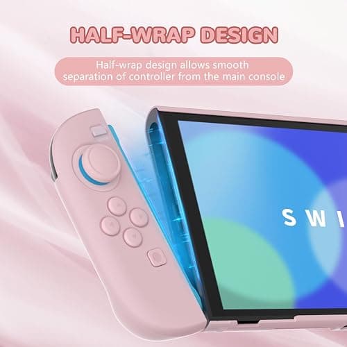 PlayVital Hard Case for Nintendo Switch 2 with Extra Stand & Thumb Grip Caps | Split Design, Dockable Protective Full-Body Shell Cover for Nintendo Switch 2 | Solid Color Series, Cherry Blossoms Pink thumbnail 3